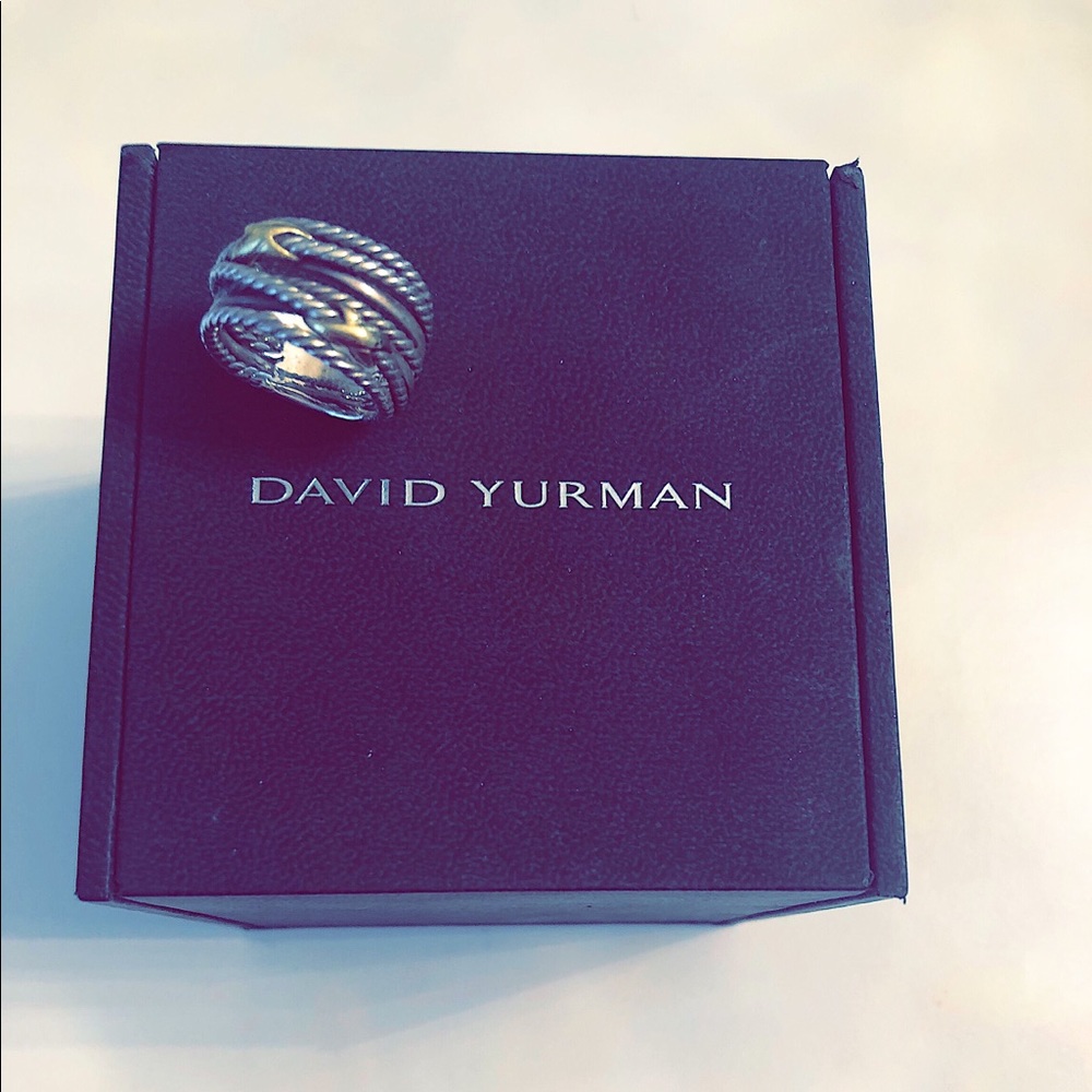 David Yurman Double Stacked Ring  with 18k gold.